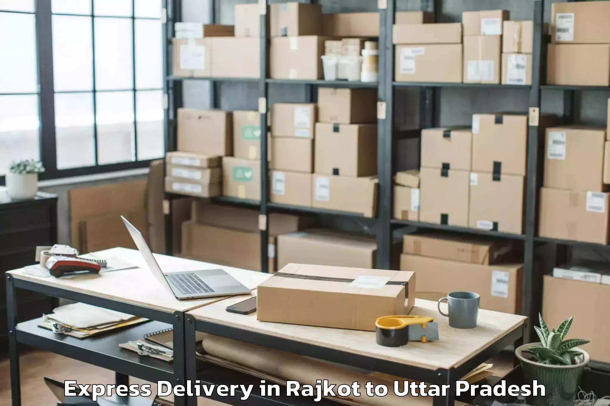 Professional Rajkot to Jagadguru Rambhadracharya Hand Express Delivery